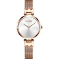 Women Watch  Fashion Gold Rose Case  Quart  WristWatch  Women Beatiful Dress Mesh Steel Power  Reserve Clock